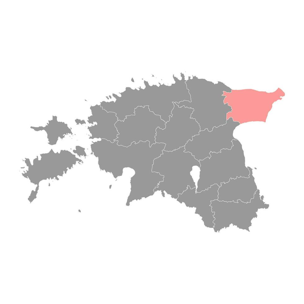 ida viru município mapa, a Estado administrativo subdivisão do Estônia. vetor ilustração.