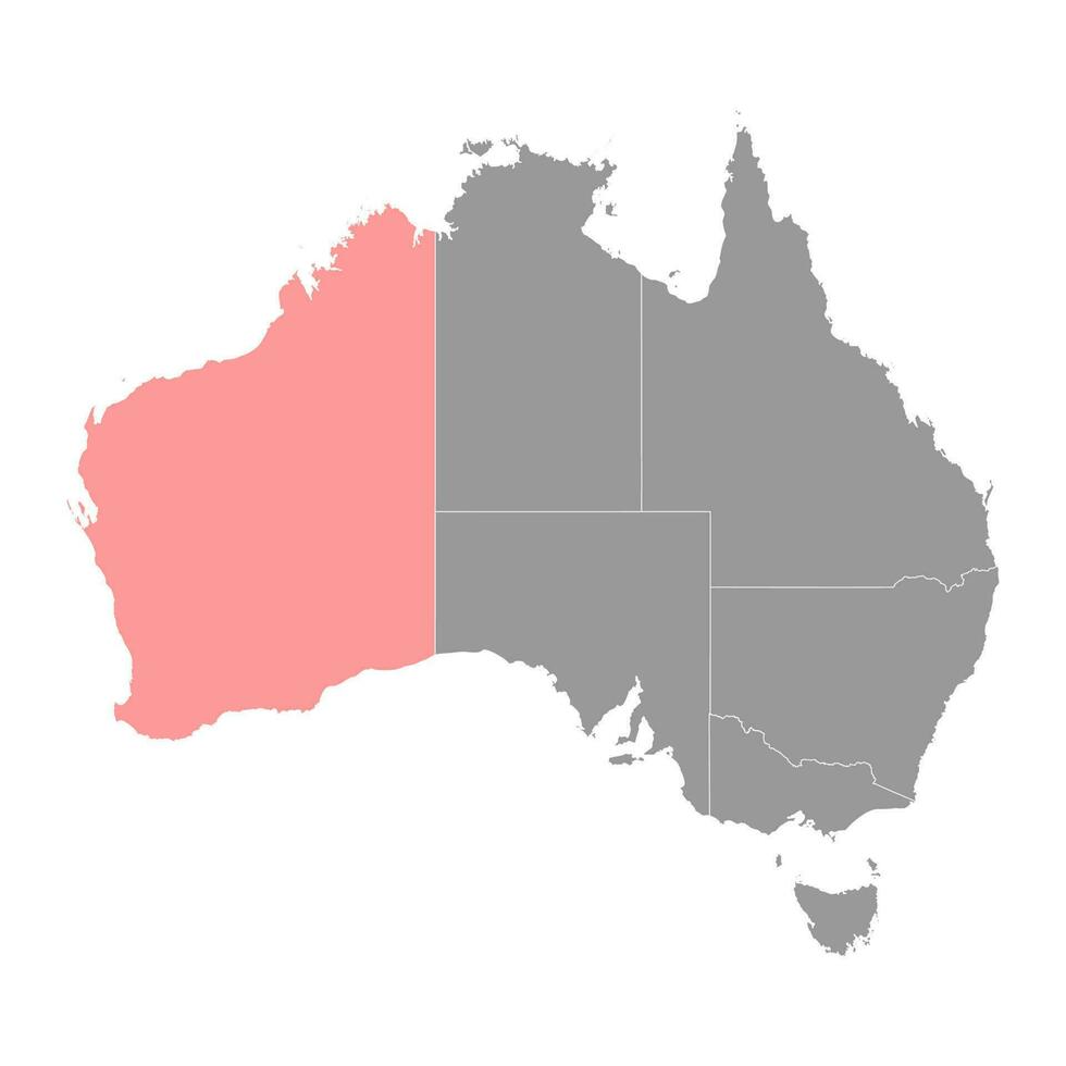ocidental Austrália mapa, Estado do Austrália. vetor ilustração.