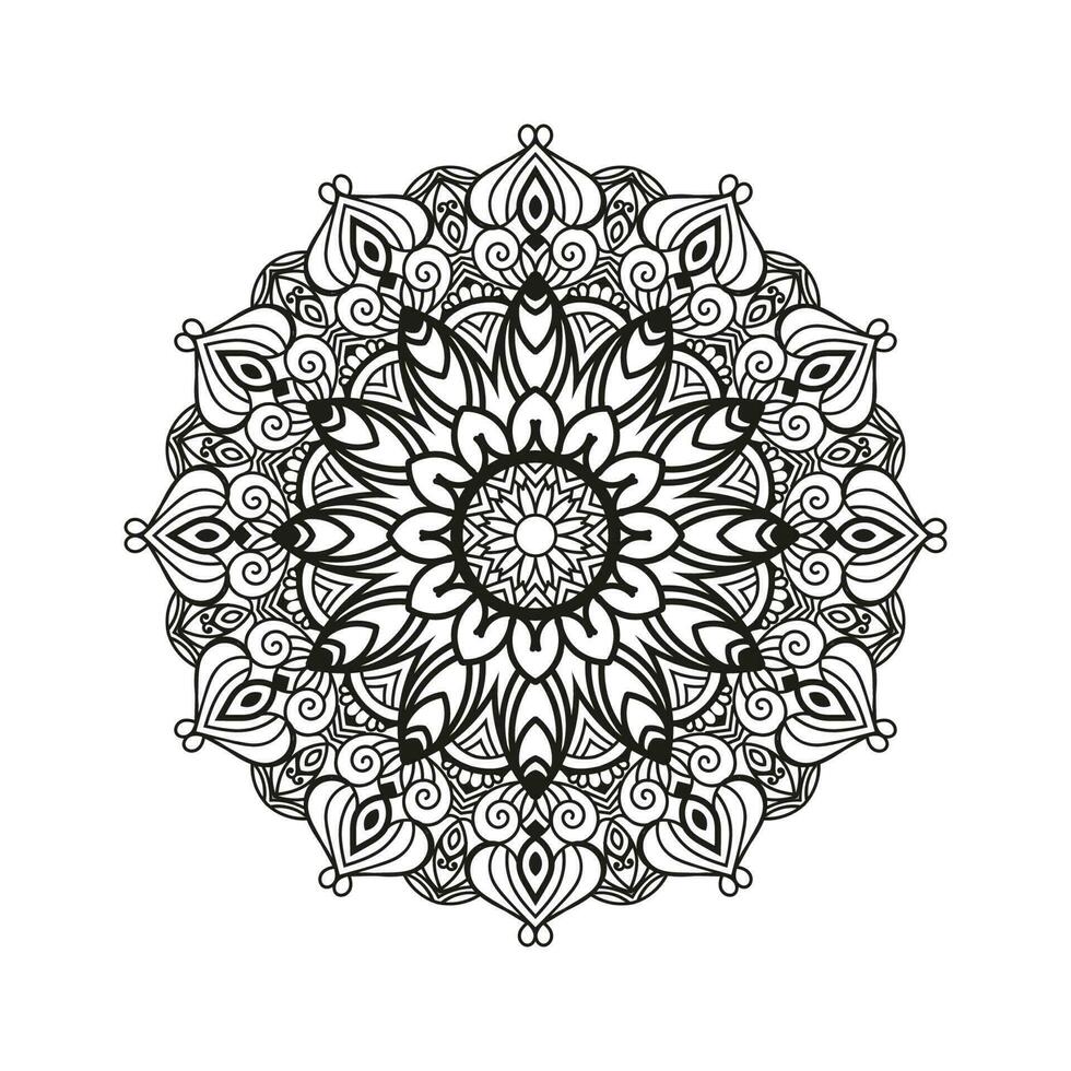 decorativo mandala e padronizar para mehndi, casamento, islamismo. esboço mandalas coloração livro página. vetor