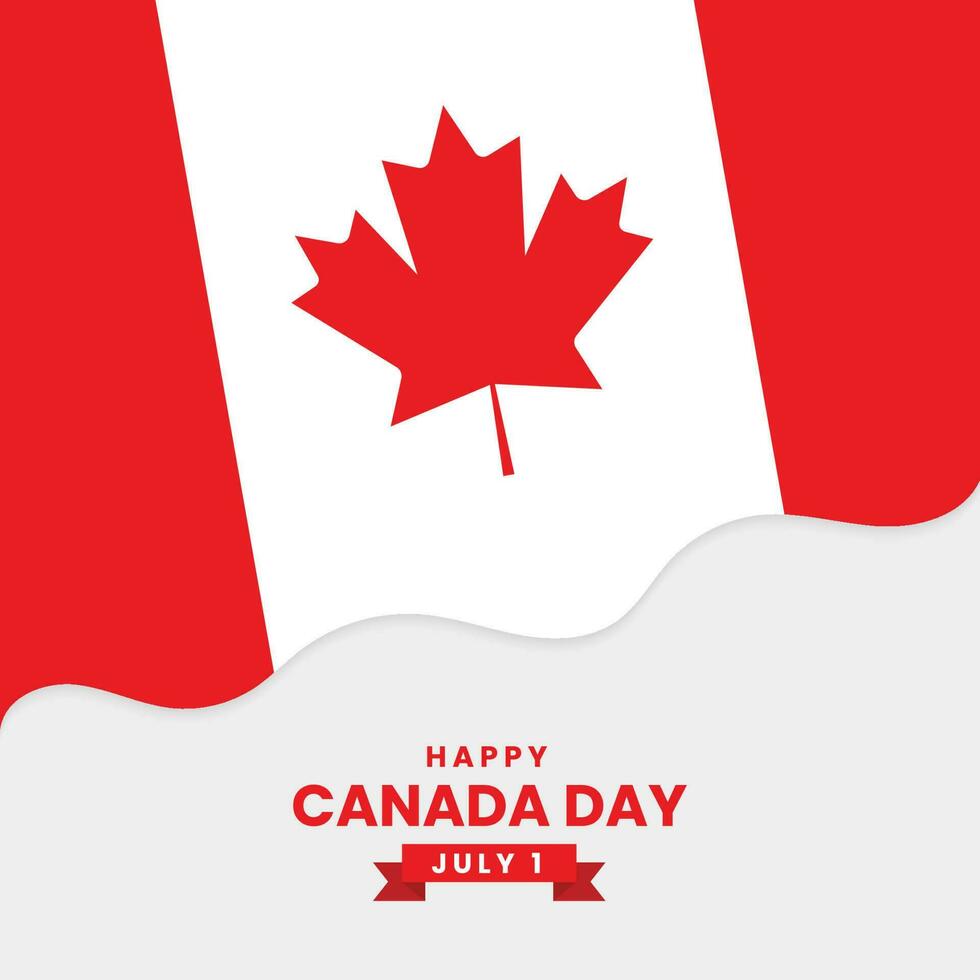 1º Julho Canadá dia celebração plano ilustração vetor