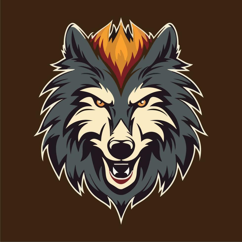 Lobo cabeça logotipo mascote vetor ilustração eps 10