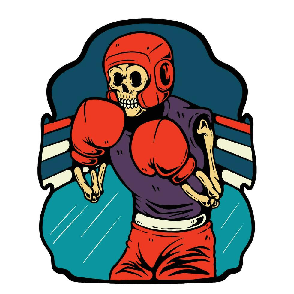 ilustração do uma crânio boxe vetor