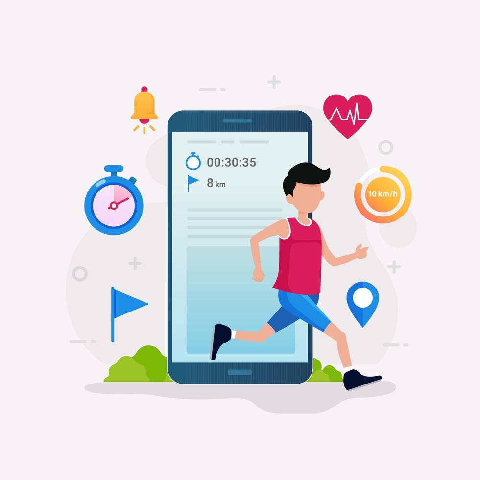 ilustração em vetor fitness tracker app design concept