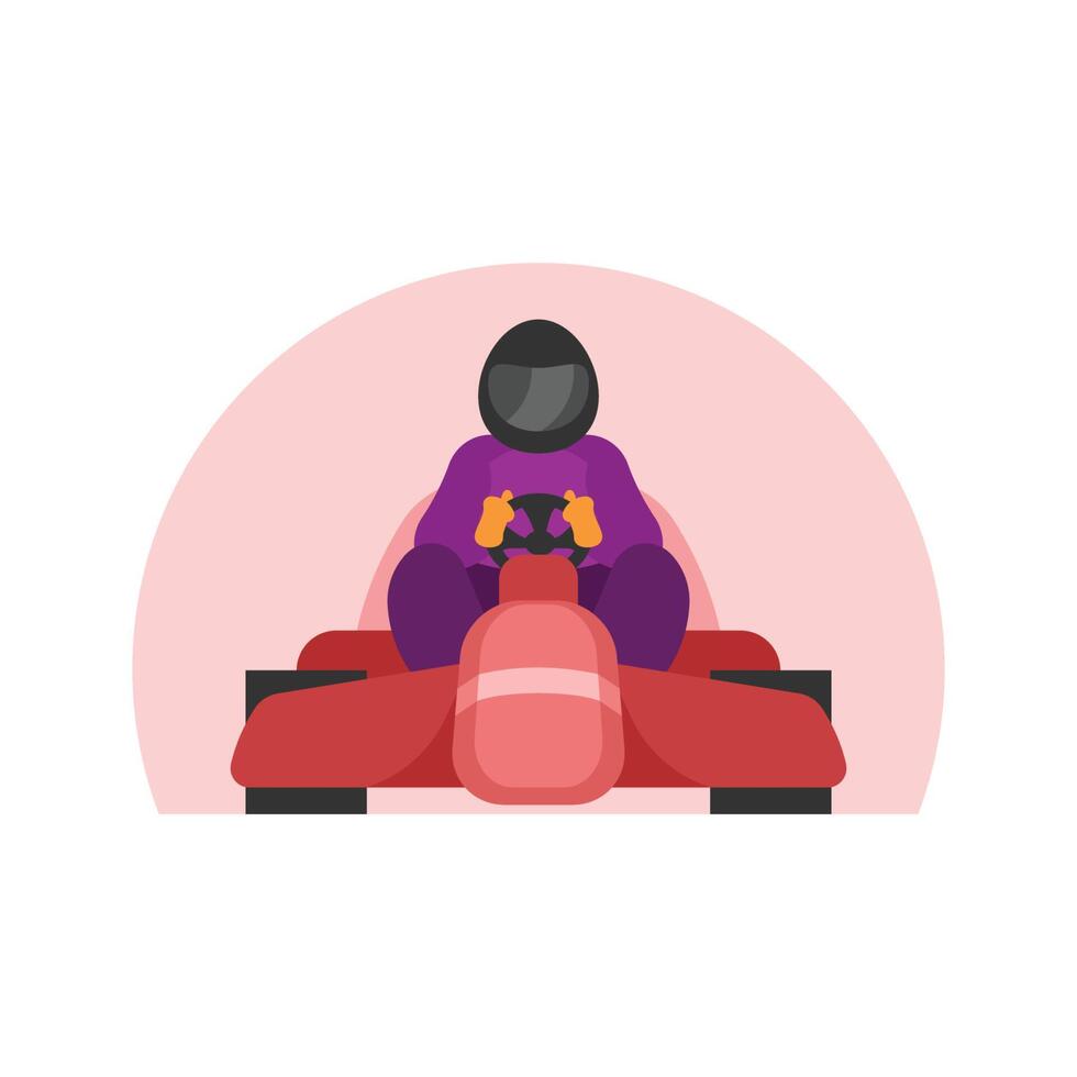 ilustração do uma pessoa dirigindo uma raça carro vetor