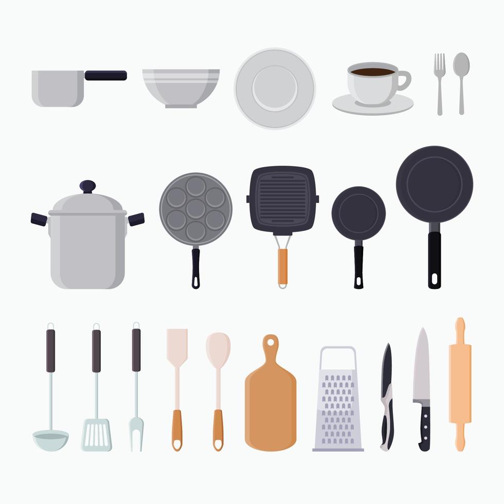 ilustração vetorial plana de elementos gráficos de ferramentas de cozinha vetor