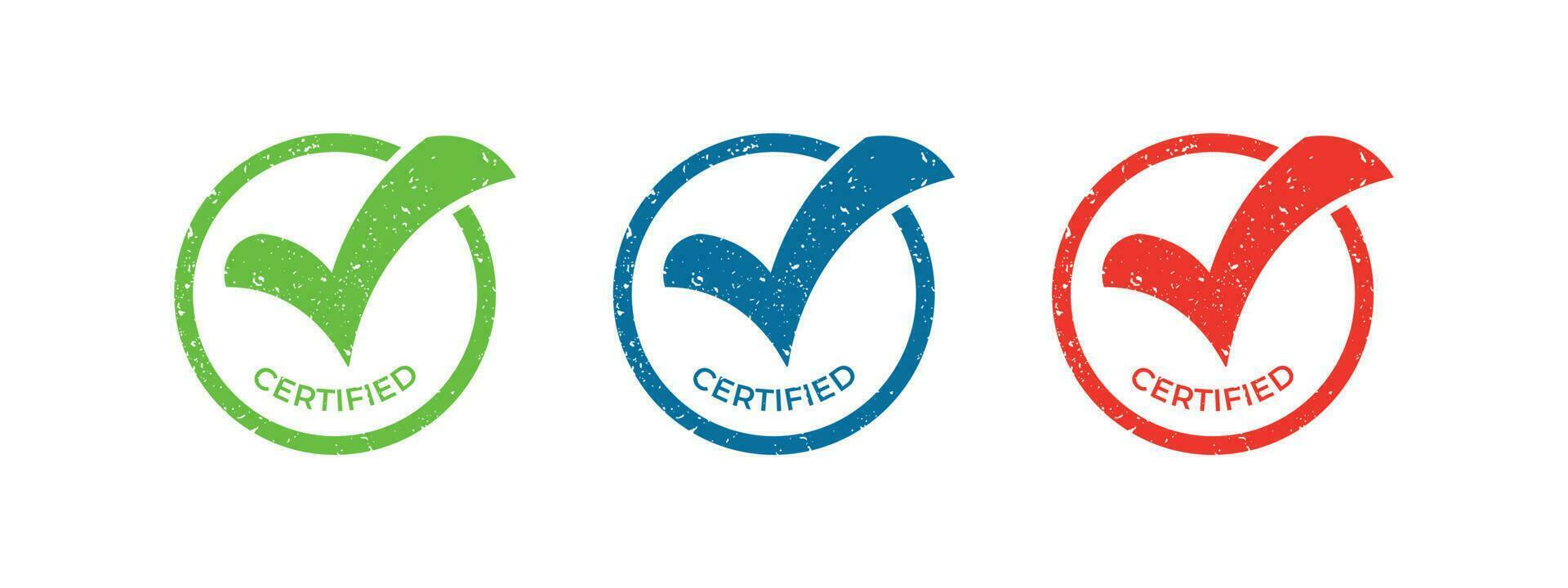 impressão certificado ícone definir. qualidade garantia marca vetor