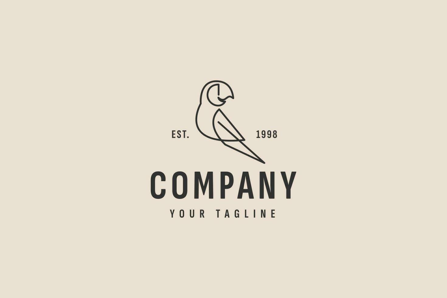 papagaio linha logotipo vetor ícone ilustração