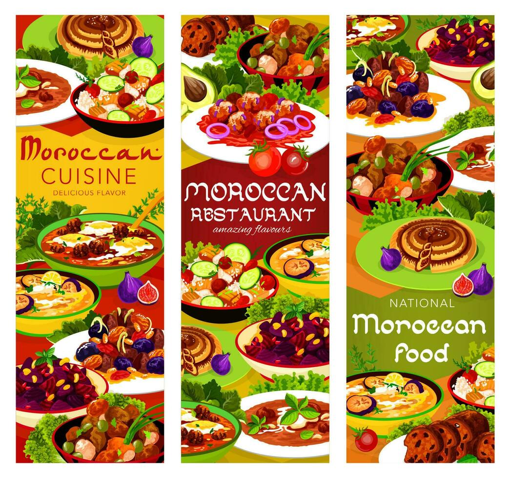 marroquino Comida vetor restaurante cozinha do Marrocos