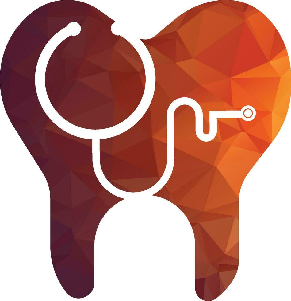 dental estetoscópio logotipo, dental clínica logotipo dente abstrato Projeto vetor