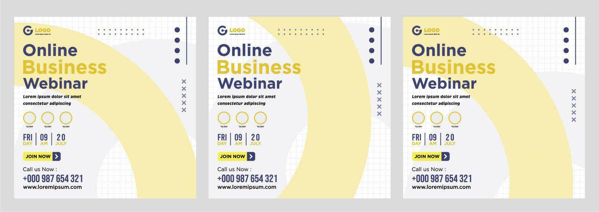 webinar ao vivo de marketing digital e postagem de mídia social corporativa ou banner de modelo vetor