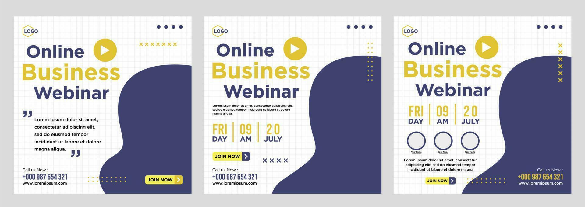 webinar ao vivo de marketing digital e postagem de mídia social corporativa ou banner de modelo vetor