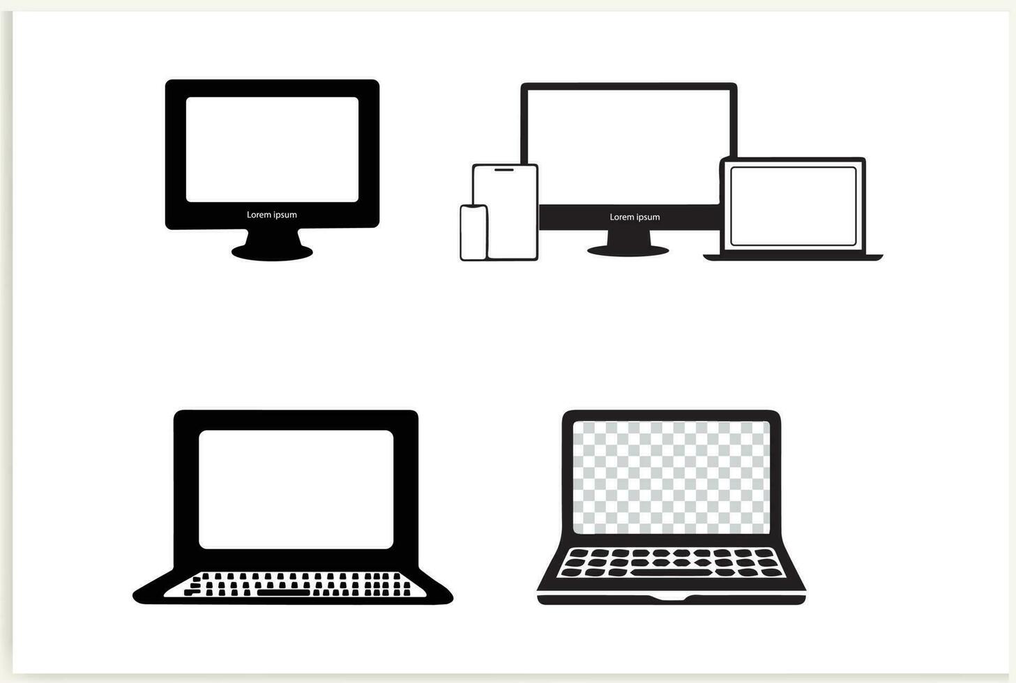 computador portátil computador ou caderno computador plano ícone para apps e sites, vetor. vetor