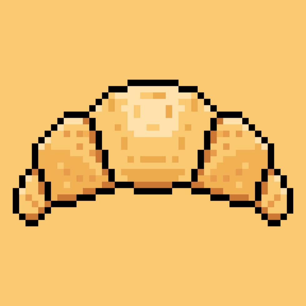 croissant, pão, bolo, comida, padaria ícone pixel arte estilo. vetor ícone Projeto pixel arte. ilustração pixel arte