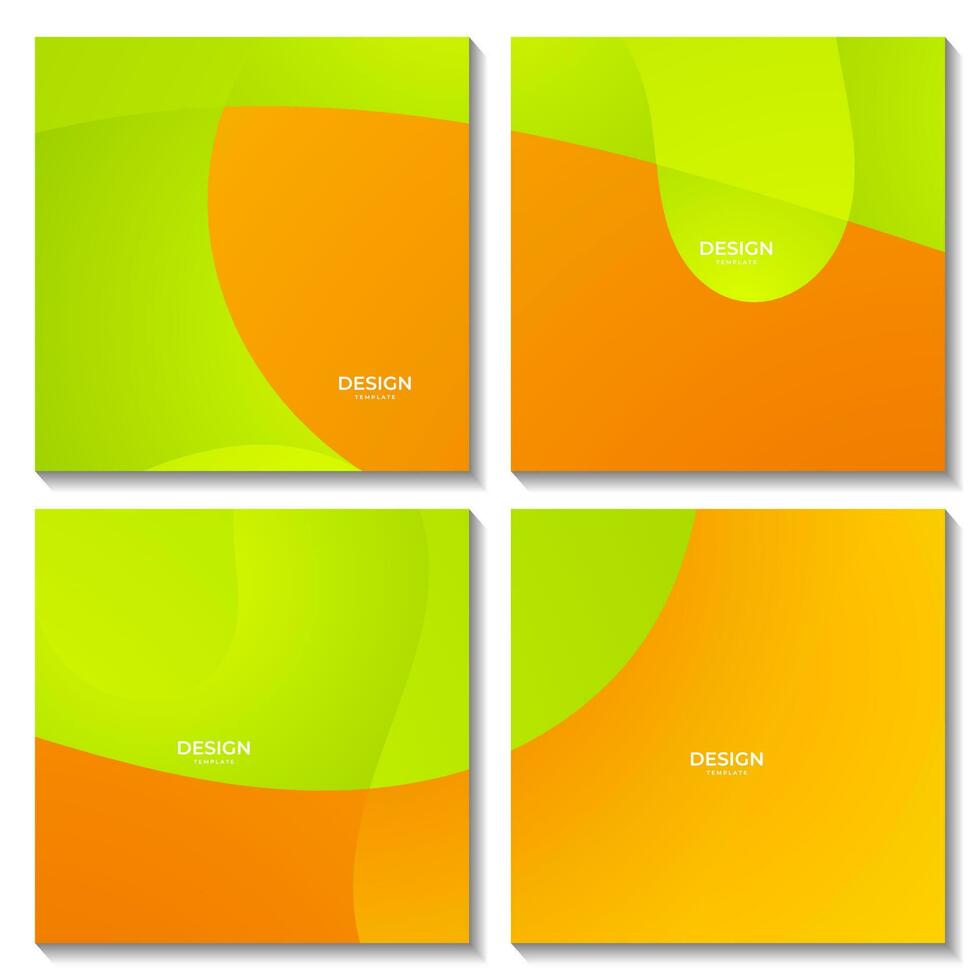 abstrato quadrados verde e laranja colorida gradiente fluido onda moderno fundo para o negócio vetor