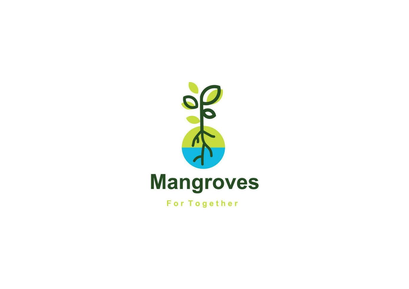 magruve plantar logotipo vetor ícone ilustração com solo e crescendo