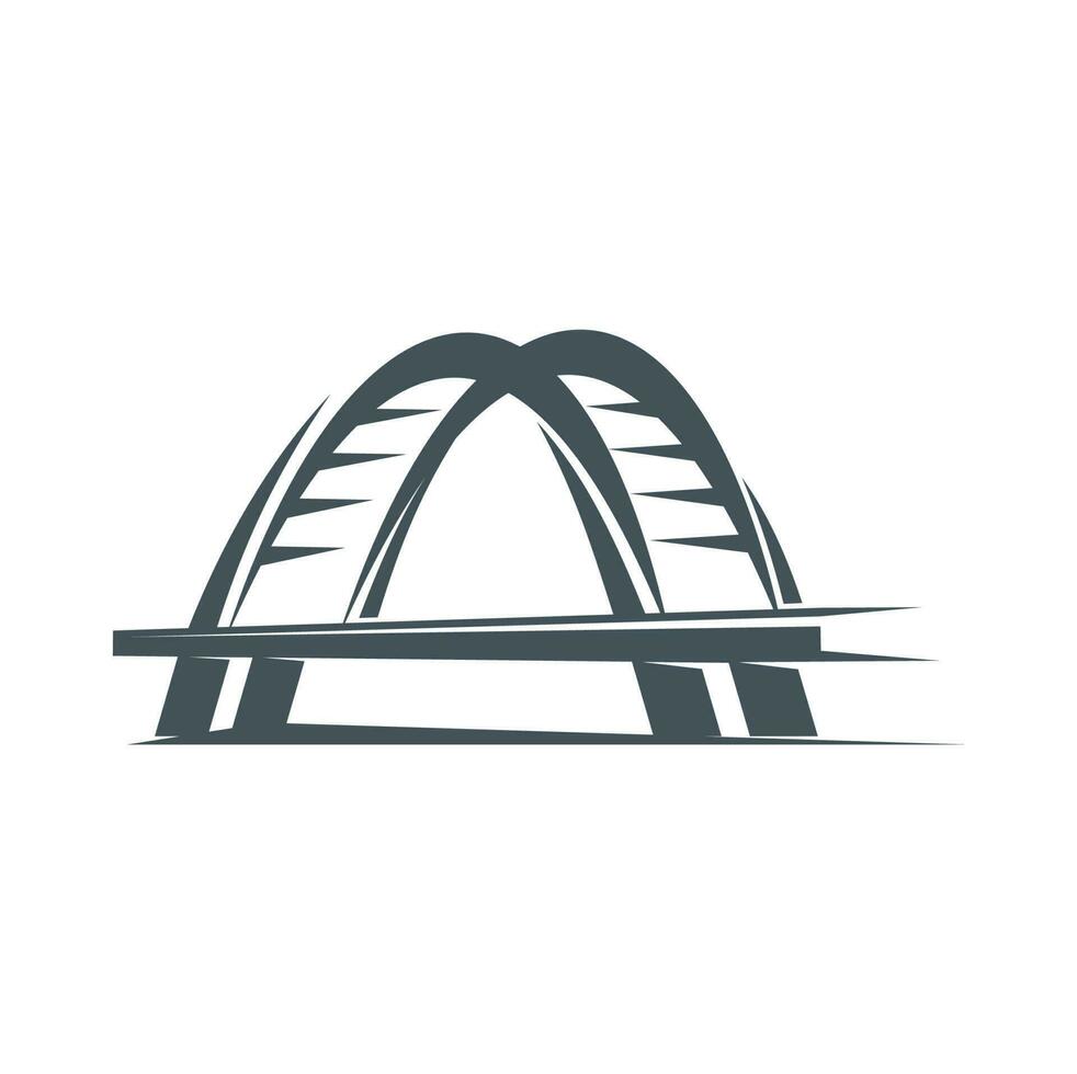 cidade arco ponte abstrato ícone ou retro emblema vetor