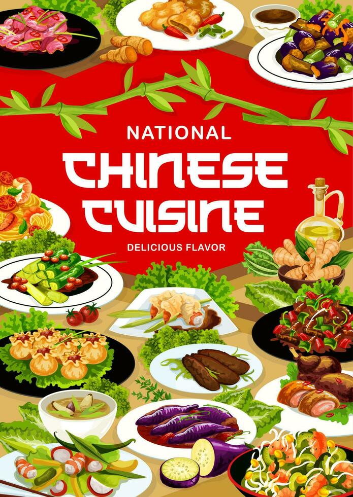 chinês cozinha nacional refeições vetor bandeira