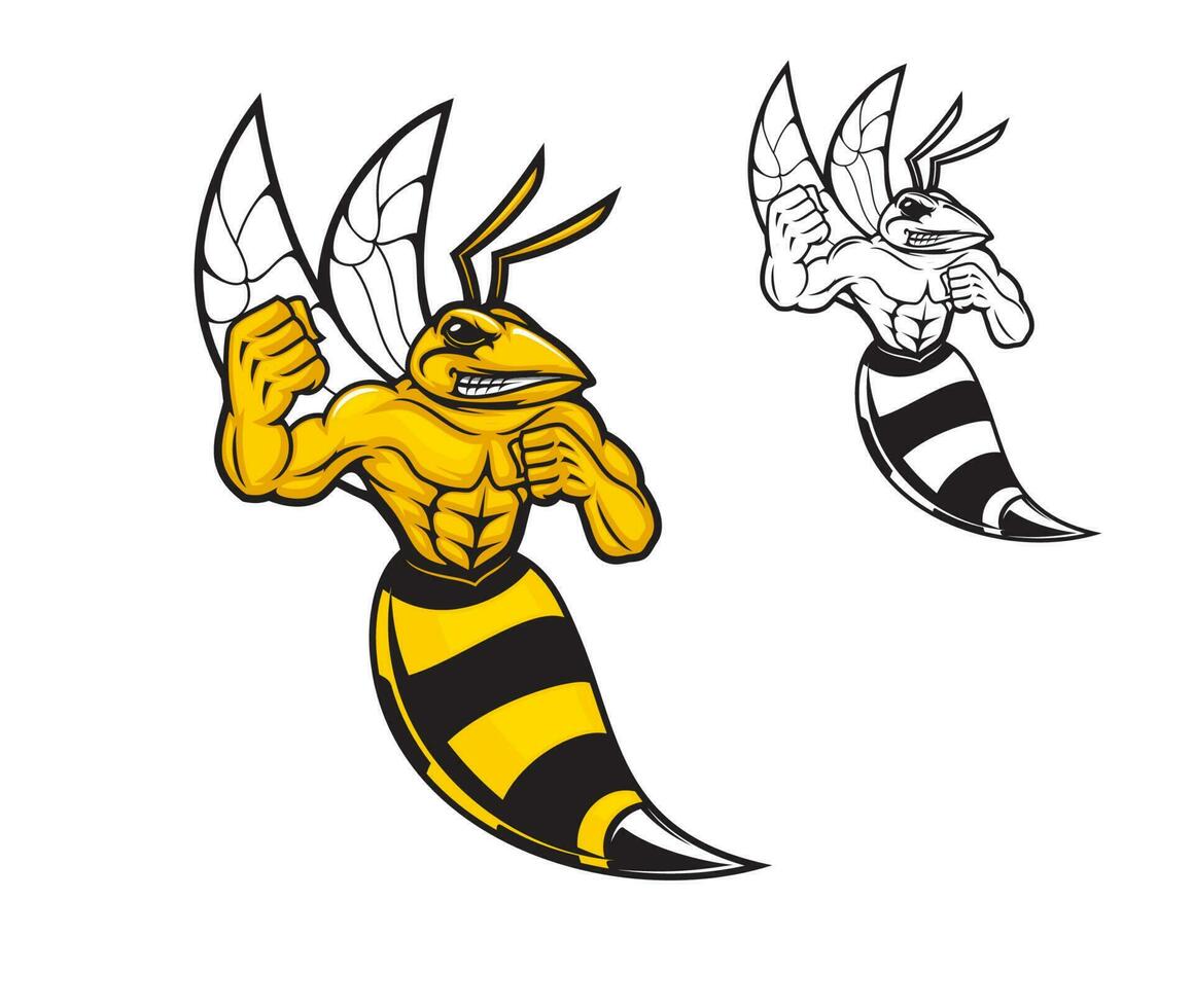 vespa abelha esporte equipe mascote personagem, vespa logotipo vetor