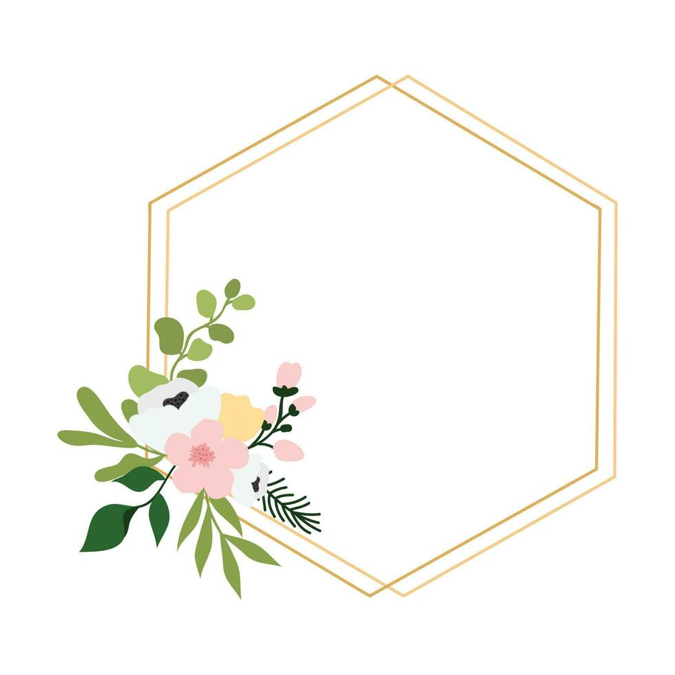 floral quadro, Armação decoração para a convite, Casamento enfeite conceito. floral fronteira elemento. Casamento monograma coleção, moderno minimalista e floral modelos para convite cartões Salve  a encontro vetor