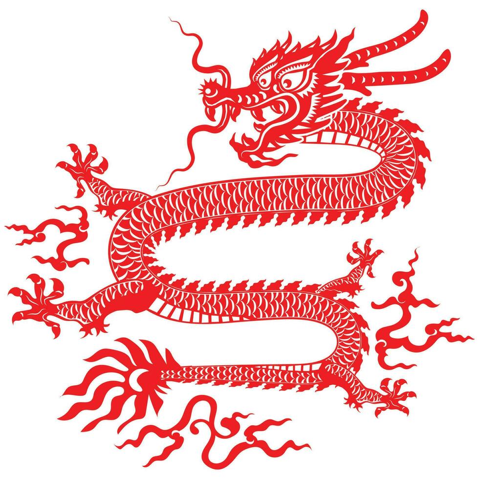 feliz chinês Novo ano 2024 ano do a chinês Dragão zodíaco vetor