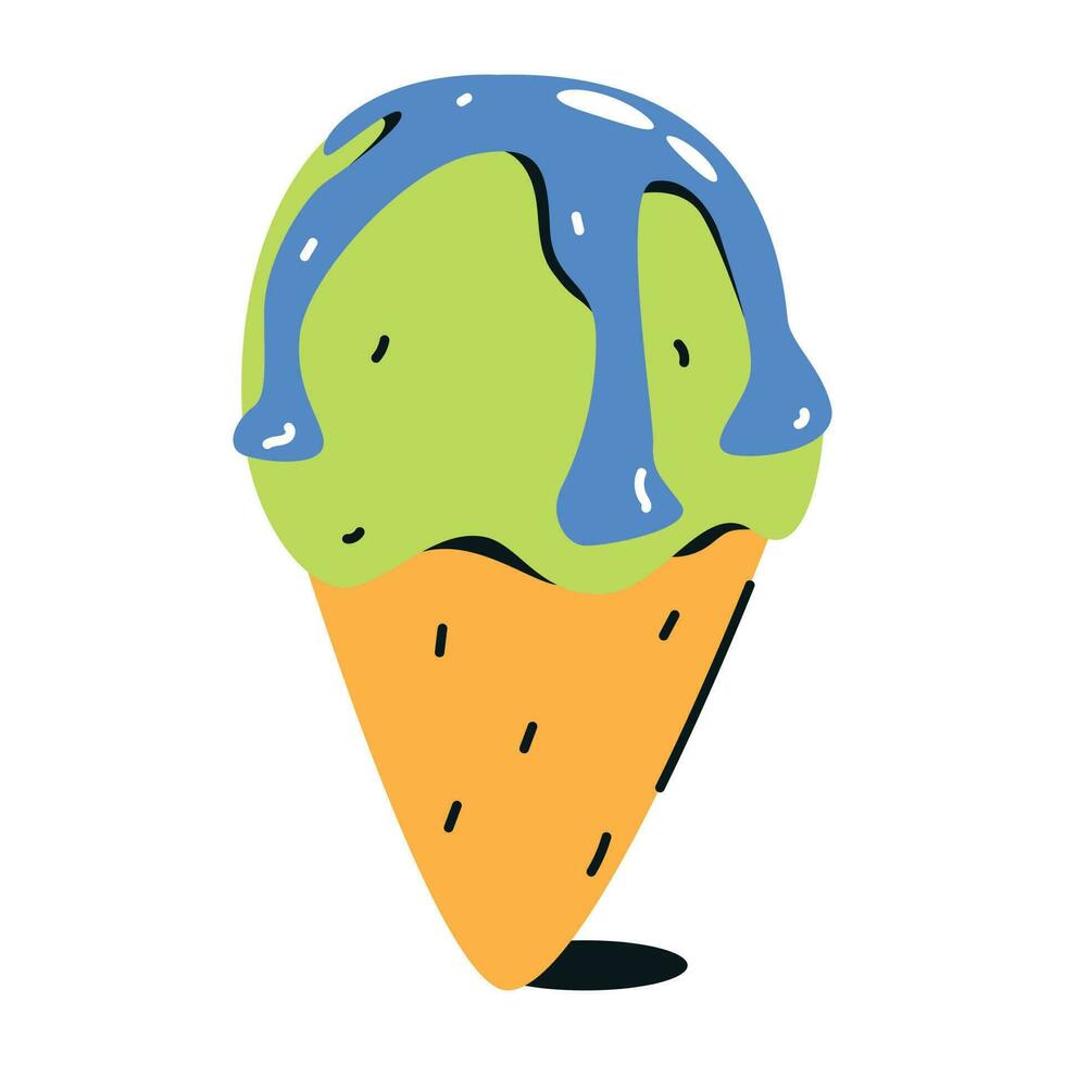 moderno plano ícone do sorvete cone vetor