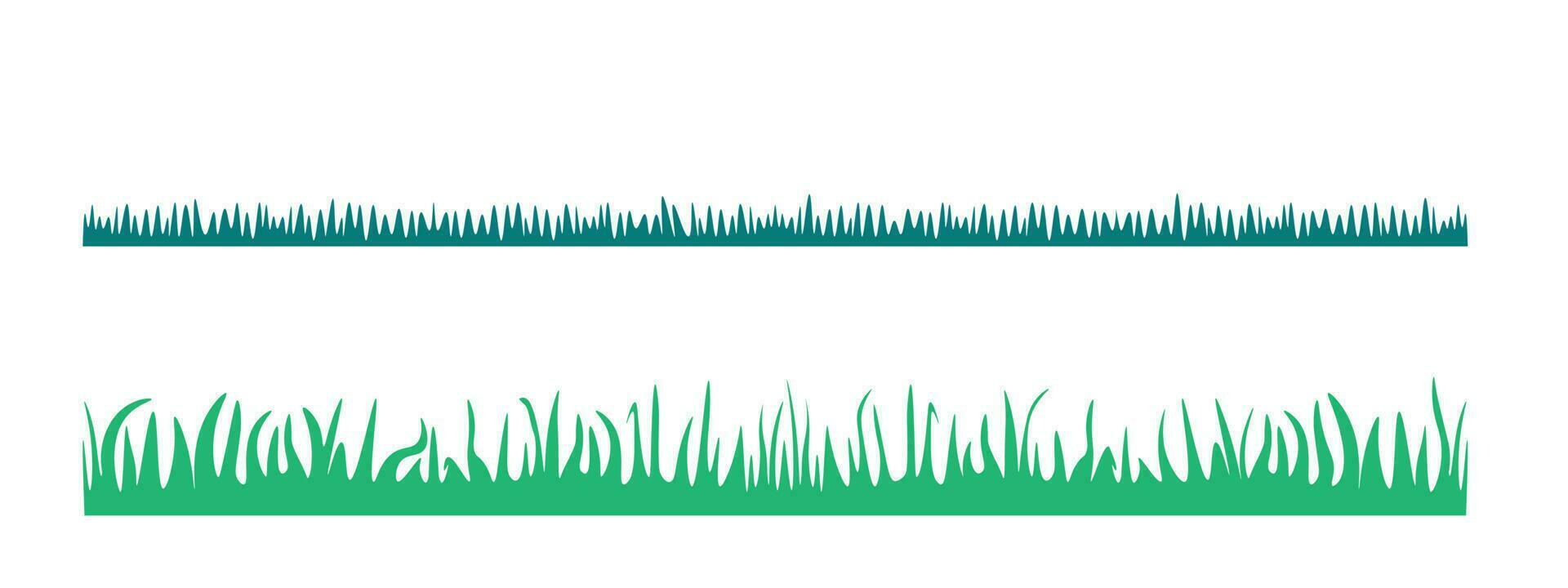 desenho animado Relva silhueta isolado em branco fundo. plantas com longo, alta folhas. desigual jardim grama. vetor para Projeto.