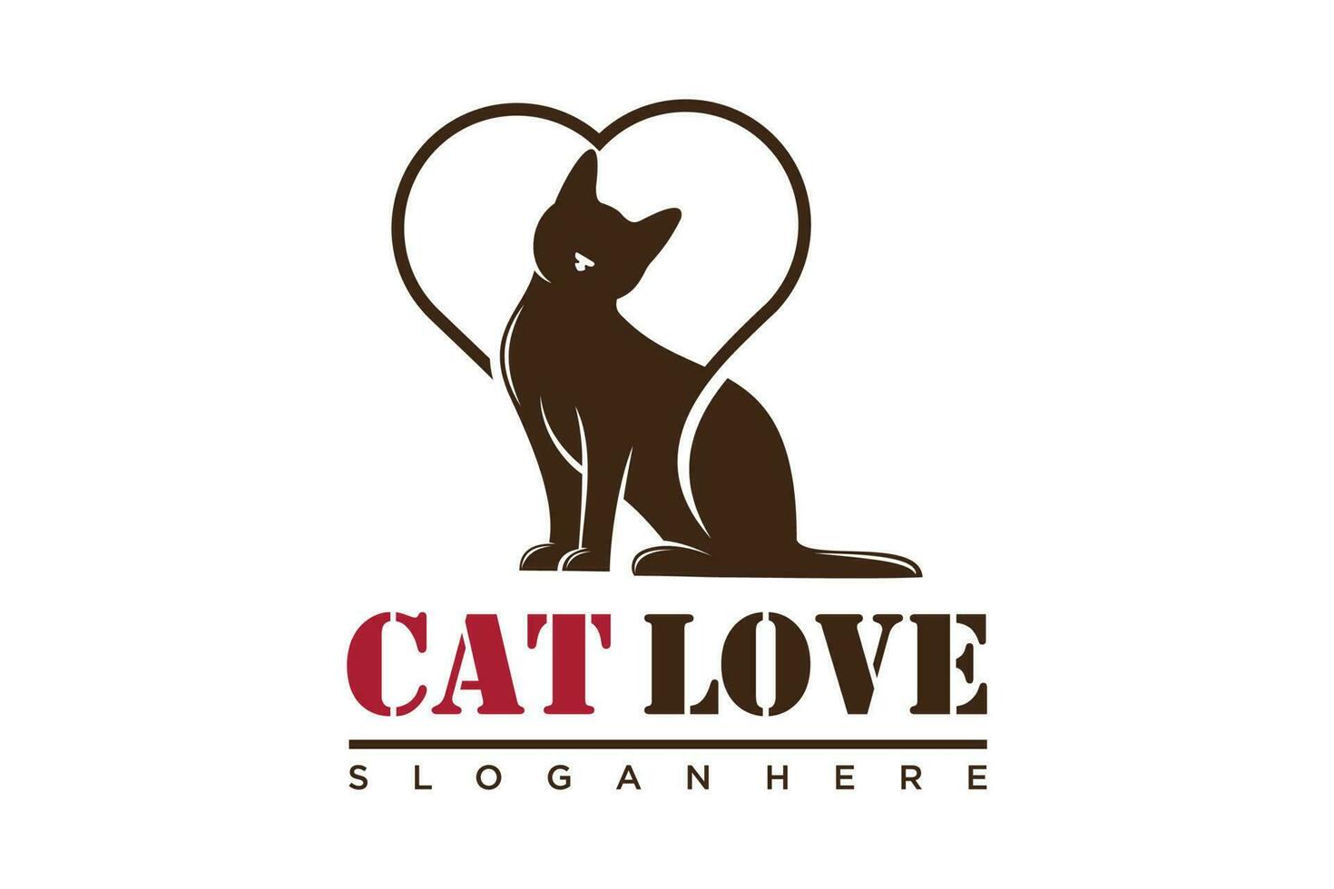 gato amor logo.cat logotipo. animal fazer compras logotipo conceito. animal Cuidado logotipo conceito. animal vetor ilustração