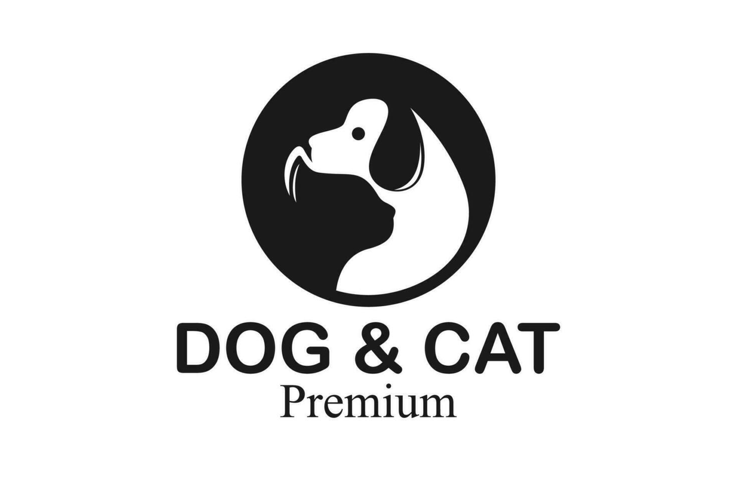 gato e cachorro logo.cat logotipo. animal fazer compras logotipo conceito. animal Cuidado logotipo conceito. animal vetor ilustração