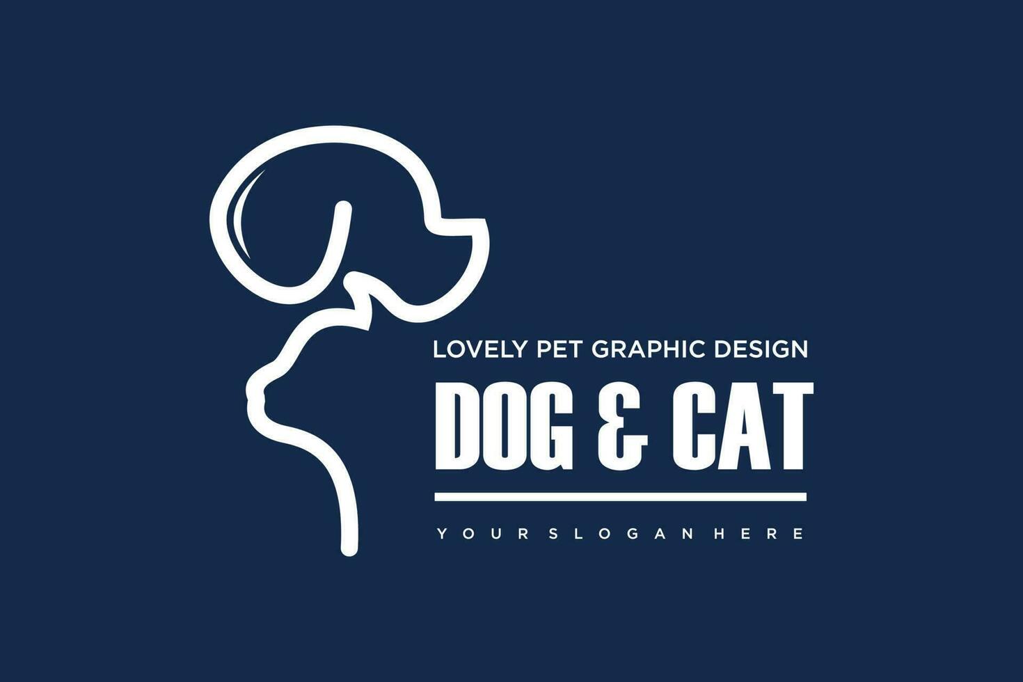 gato e cachorro logotipo Projeto. logotipos pode estar usava para animal cuidados, clínica e veterinário. vetor