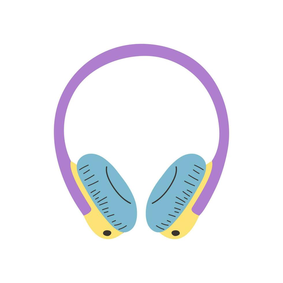 fones de ouvido isolados no fundo branco. dispositivo para ouvir música. vetor