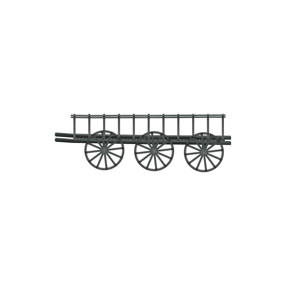 medieval de madeira vagão ilustração. antigo carrinho em branco fundo. vetor