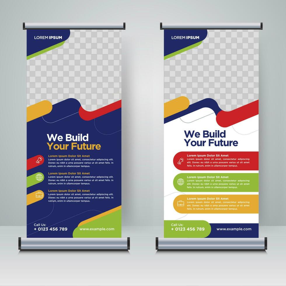 rollup corporativo ou modelo de design de banner x vetor