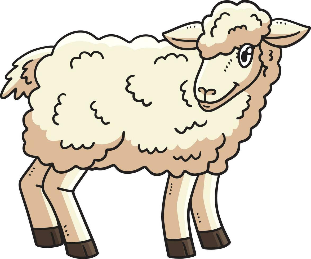 mãe ovelha desenho animado colori clipart ilustração vetor