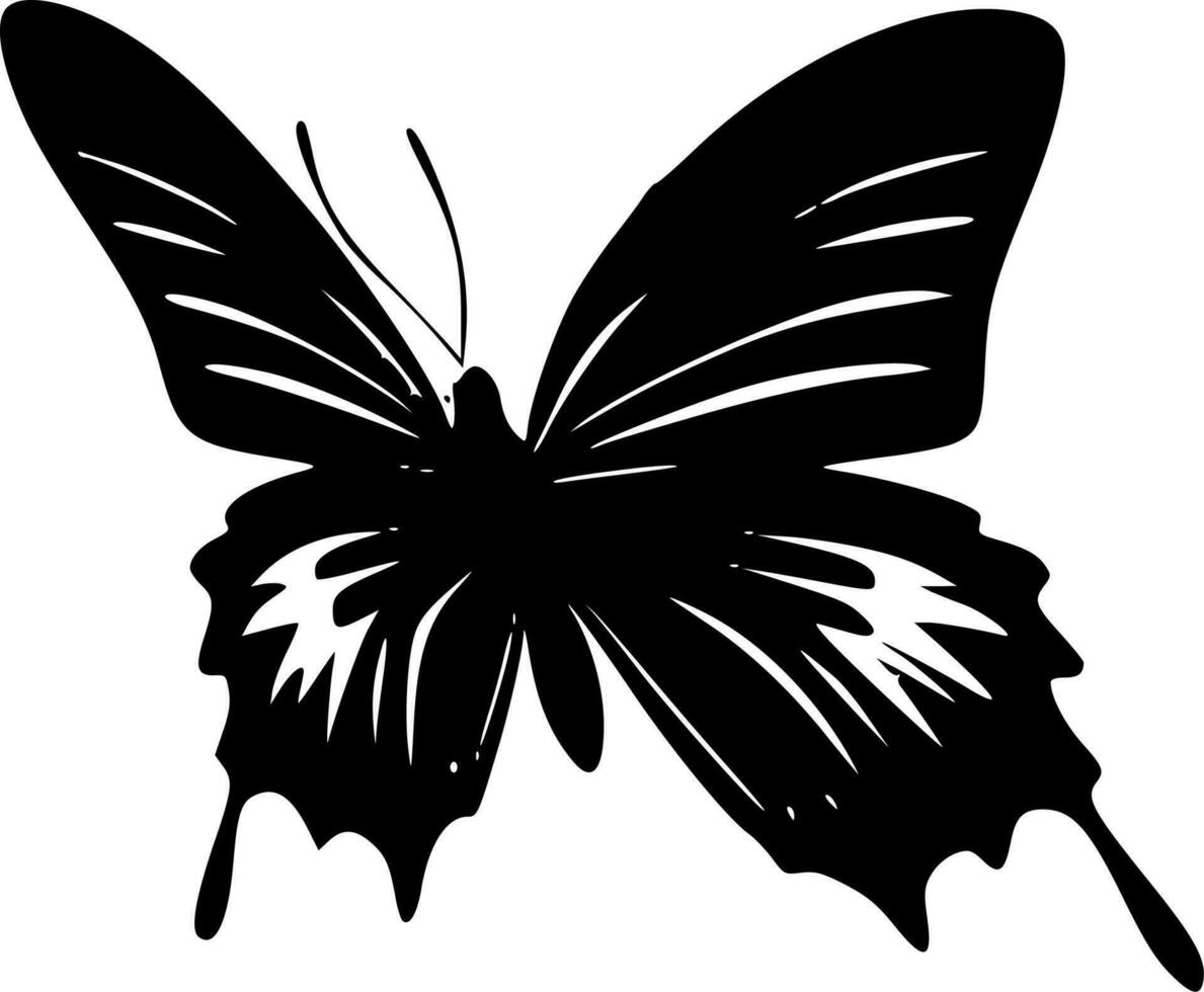 borboleta, Preto e branco vetor ilustração