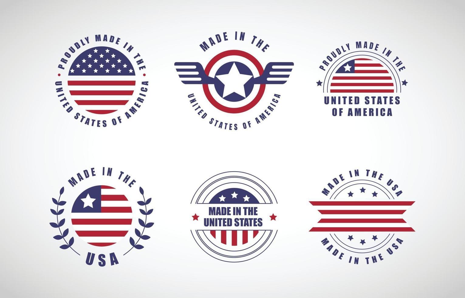 design de conceito de logotipo made in USA vetor