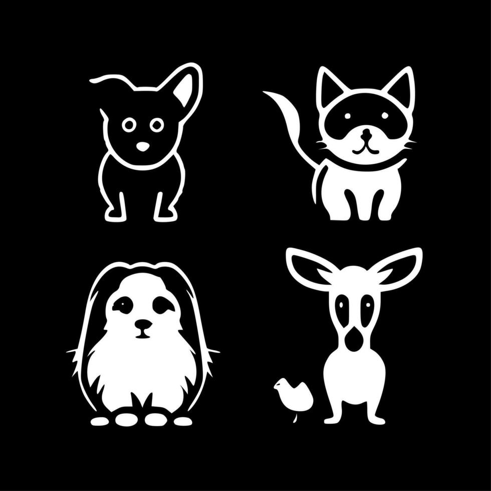 animais de estimação - minimalista e plano logotipo - vetor ilustração