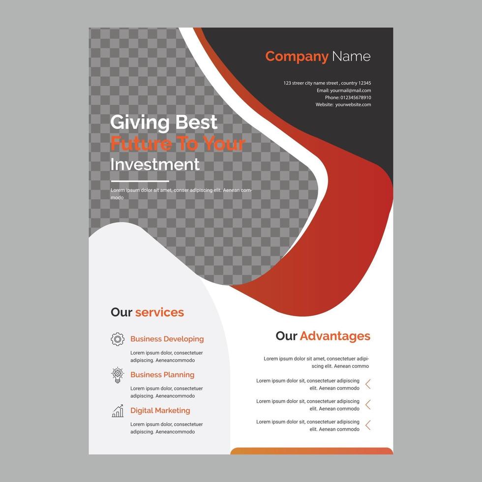 layout de design de modelo de panfleto de negócios corporativos vetor