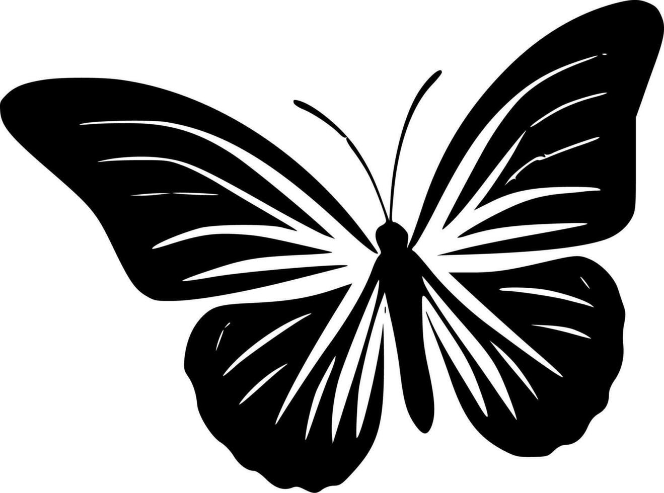 borboleta, Preto e branco vetor ilustração