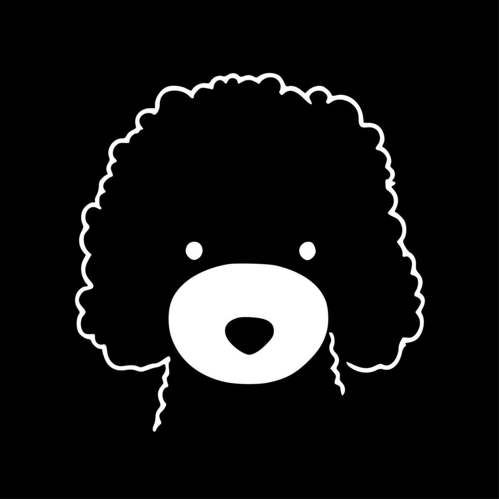 poodle - Preto e branco isolado ícone - vetor ilustração