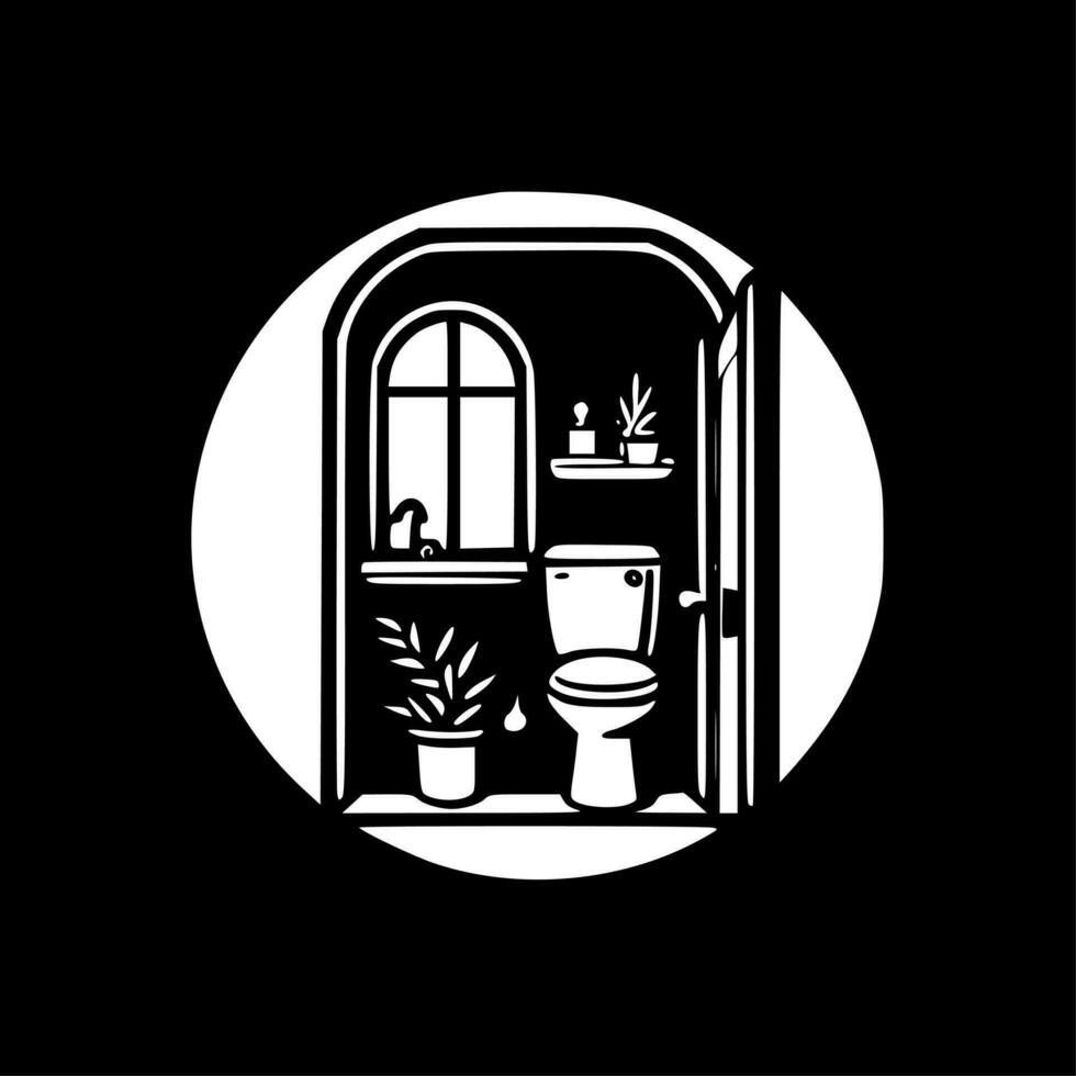 banheiro - minimalista e plano logotipo - vetor ilustração