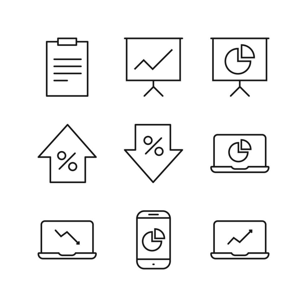 editável conjunto ícone do finança relatório, vetor ilustração isolado em branco fundo. usando para apresentação, local na rede Internet ou Móvel aplicativo