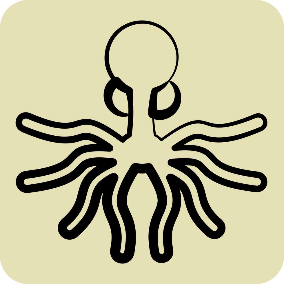 ícone oktopus. adequado para frutos do mar símbolo. mão desenhado estilo. simples Projeto editável. Projeto modelo vetor
