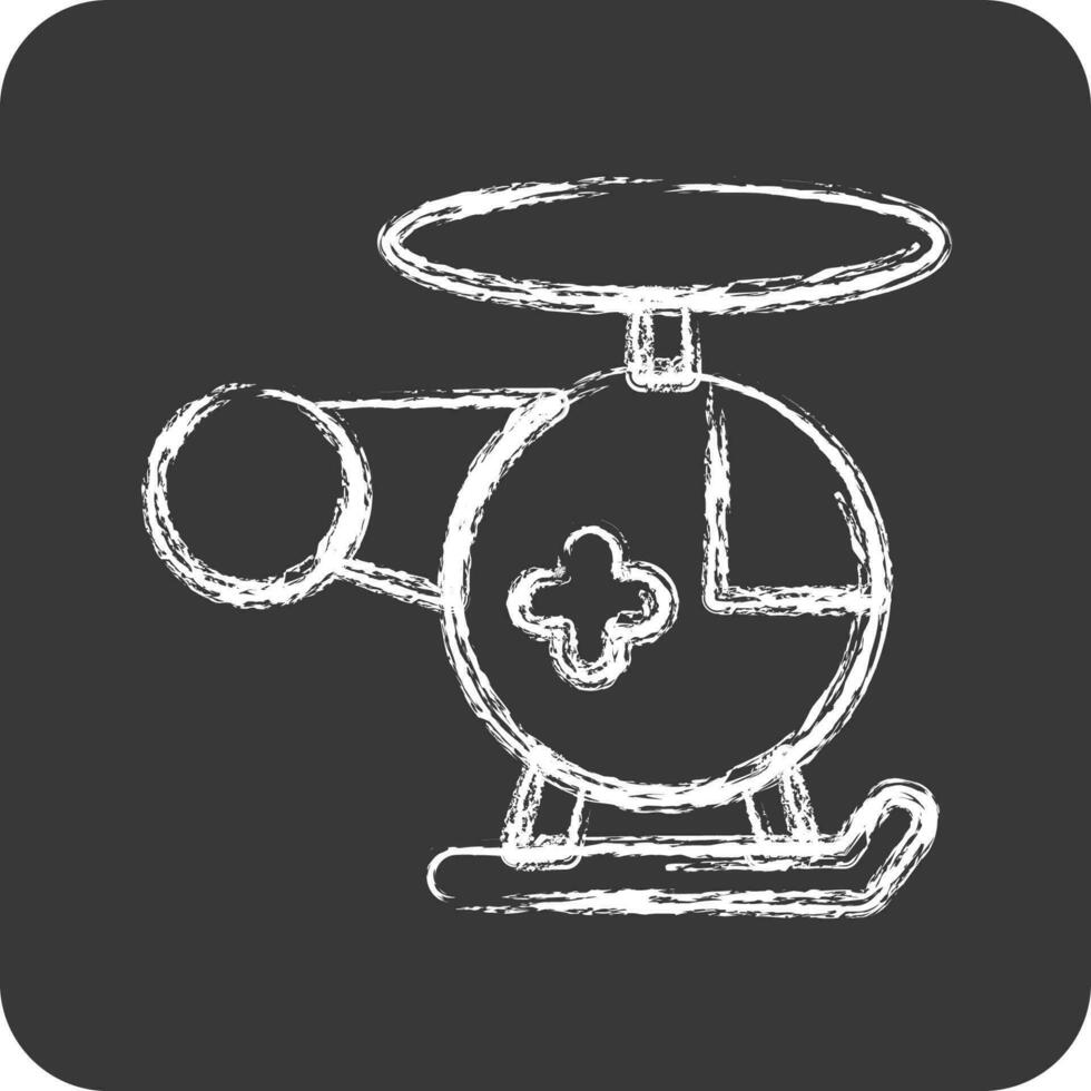 ícone helicóptero. adequado para Educação símbolo. giz estilo. simples Projeto editável. Projeto modelo vetor