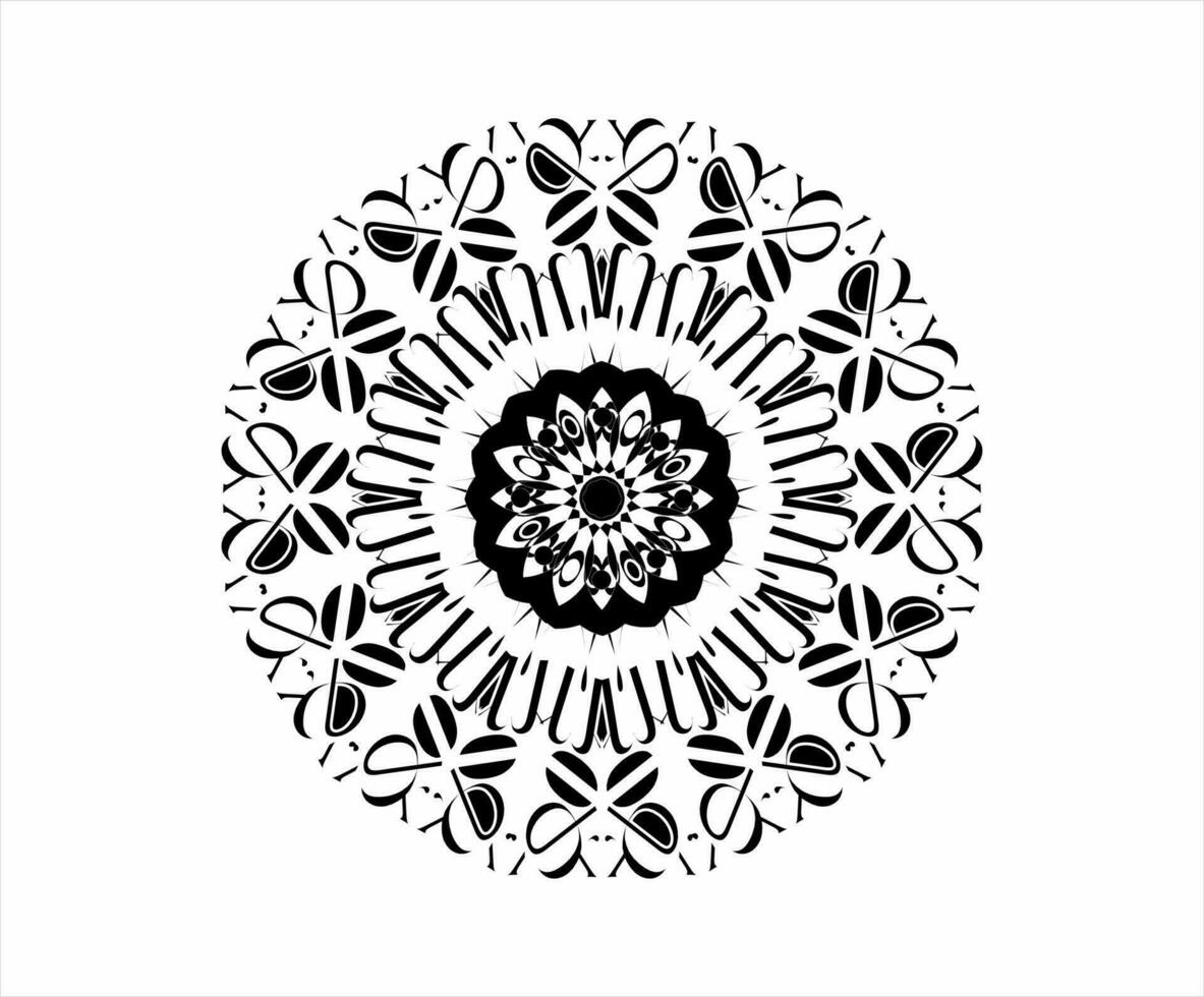 mandala padronizar Preto e branco Boa humor. mandala luxo abstrato floral enfeite vetor