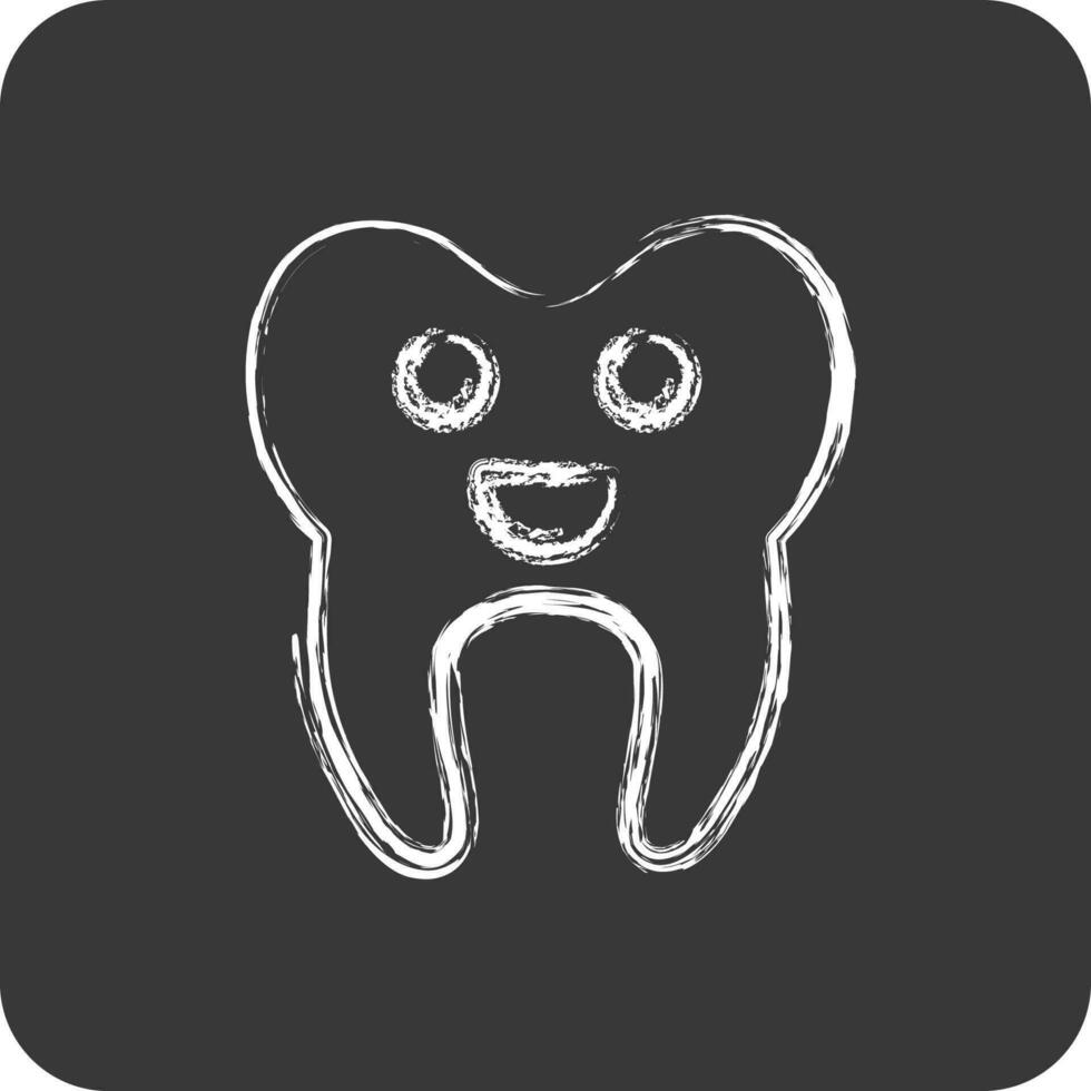 ícone limpo dente. adequado para remédio símbolo. giz estilo. simples Projeto editável. Projeto modelo vetor