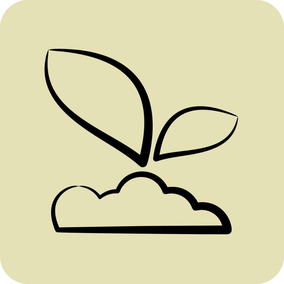ícone brotar 2. relacionado para flora símbolo. mão desenhado estilo. simples ilustração. plantar. carvalho. folha. rosa vetor