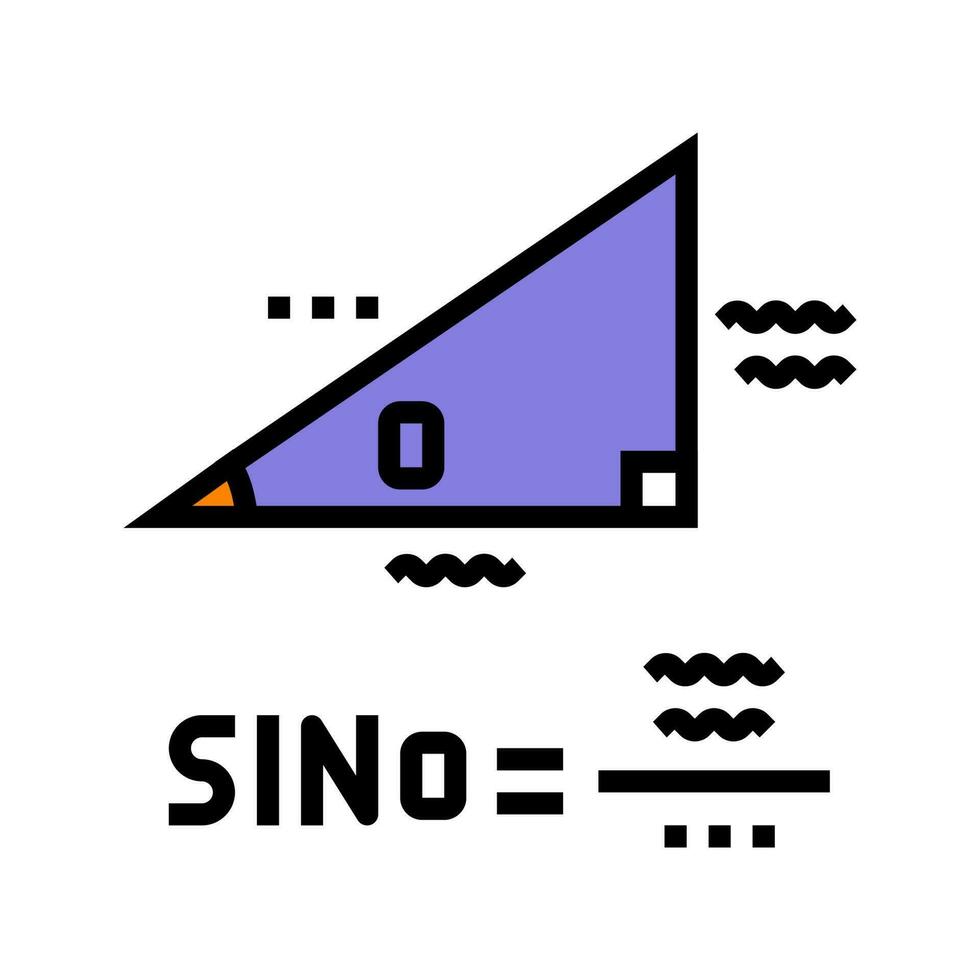 trigonometria matemática Ciência Educação cor ícone vetor ilustração