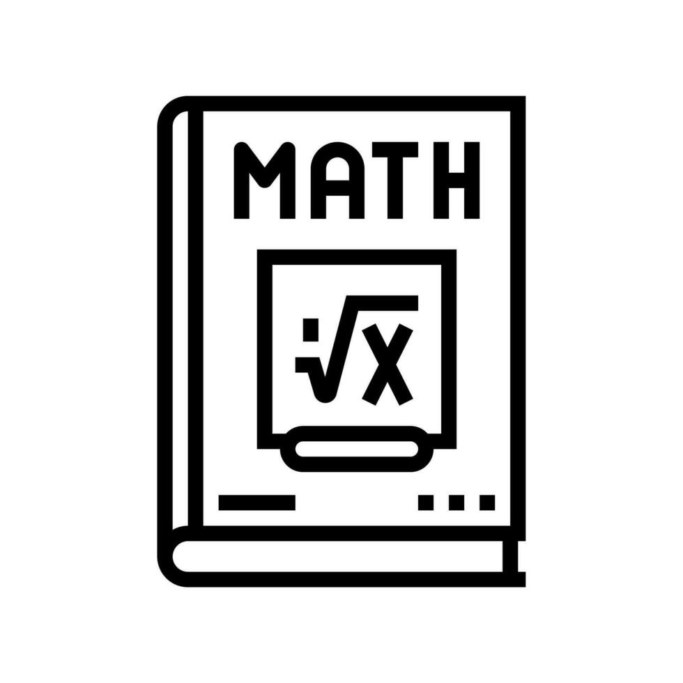 livro matemática Ciência Educação linha ícone vetor ilustração