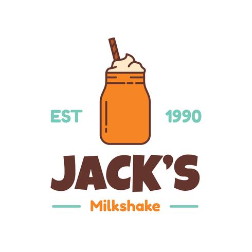 vetor de logotipo de milkshake