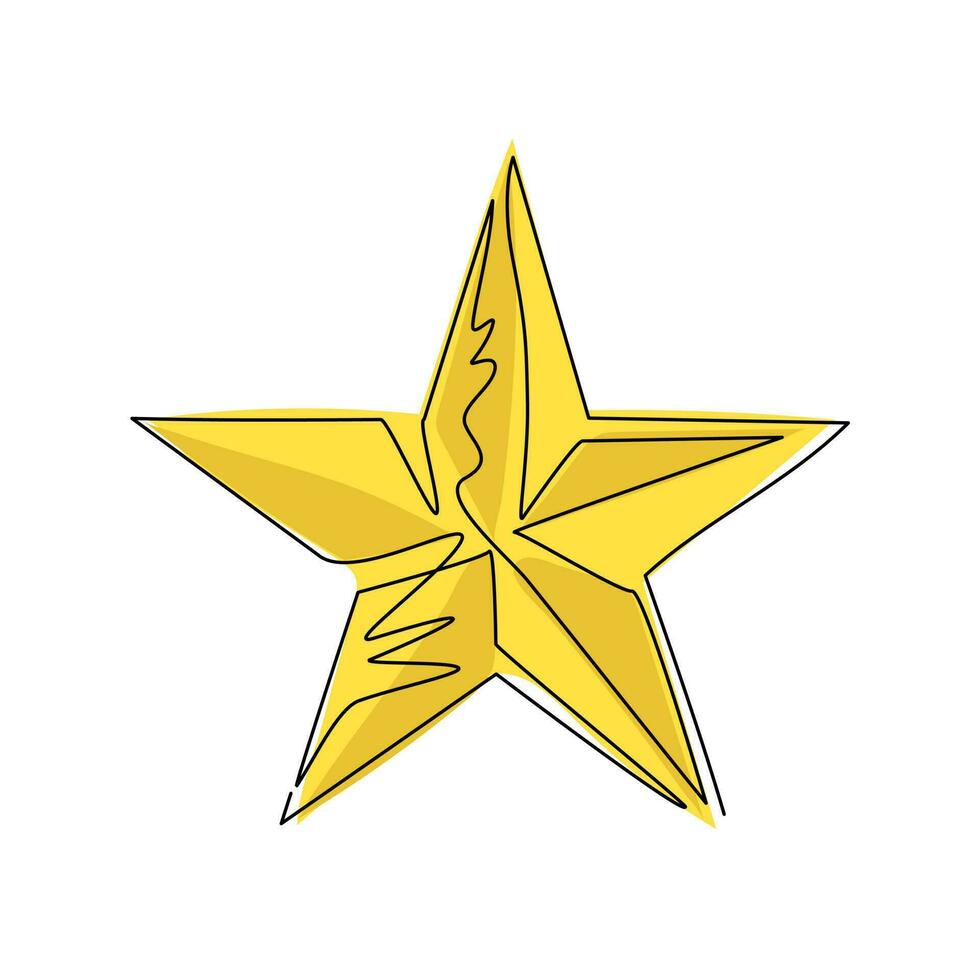 modelo de logotipo de ícone de estrela favorito de desenho de linha contínua para muitos propósitos. ícone de revisão de classificação de estrelas para site, aplicativos móveis, banner, pôster. ilustração gráfica de vetor de desenho de linha única